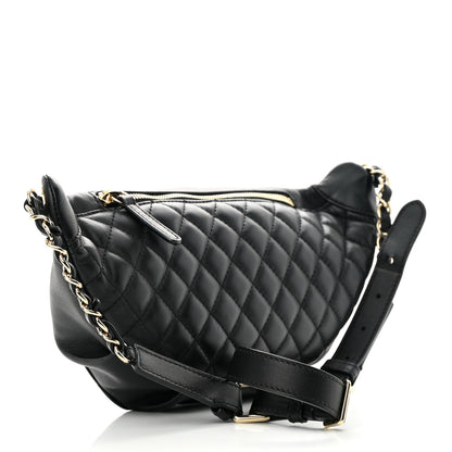 Chanel Lambskin Quilted Waist Bag Fanny Pack Black 2 of 13
