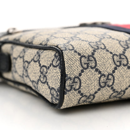 Gucci GG Supreme Monogram Textured Dollar Calfskin Web Small Ophidia Messenger Bag Beige Blue 9 of 11