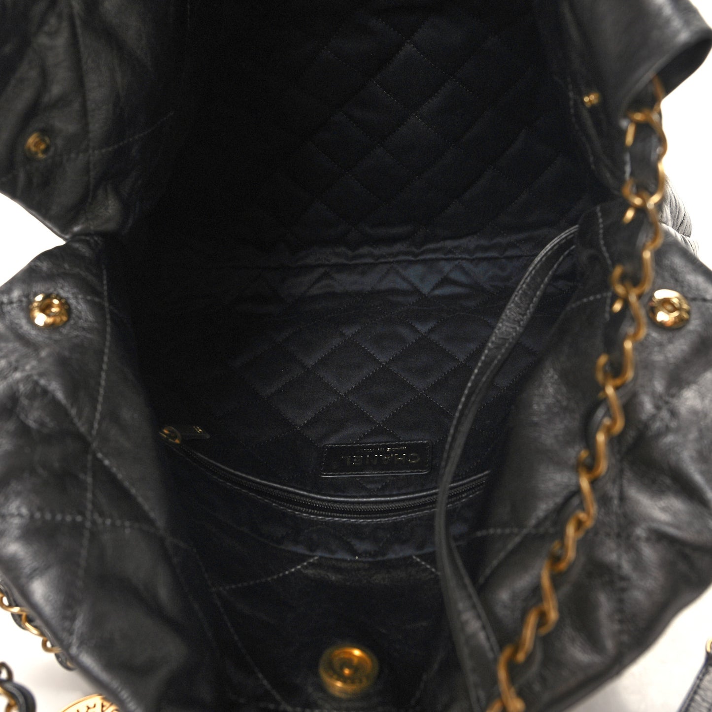 Metallic Calfskin Quilted Small Chanel 22 Ruthenium