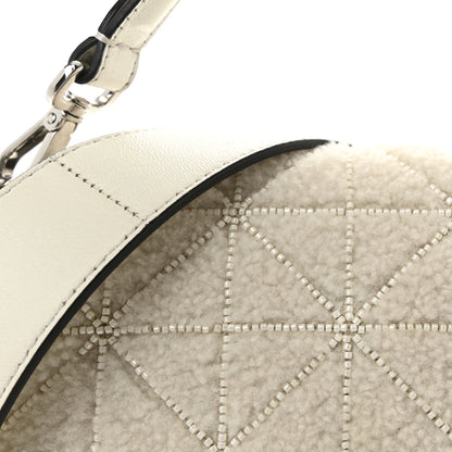 Fendi Sheepskin Crystal Beaded Baguette White 7 of 9