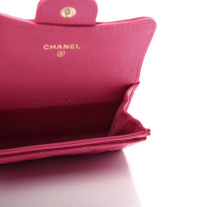 Chanel Caviar Quilted Flap Card Holder Wallet Pink 5 of 9
