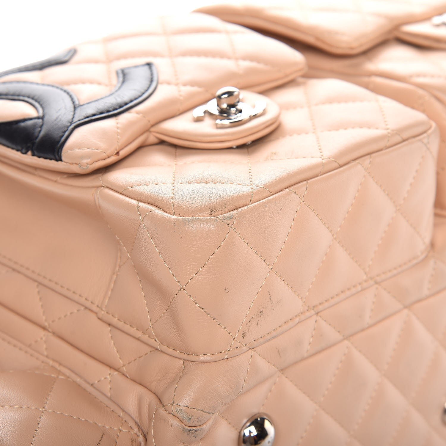 Chanel Calfskin Quilted Large Cambon Multipocket Reporter Beige Black 11 of 15