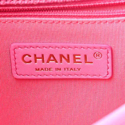 Chanel Denim Quilted Small Messenger Flap Neon Pink 6 of 12