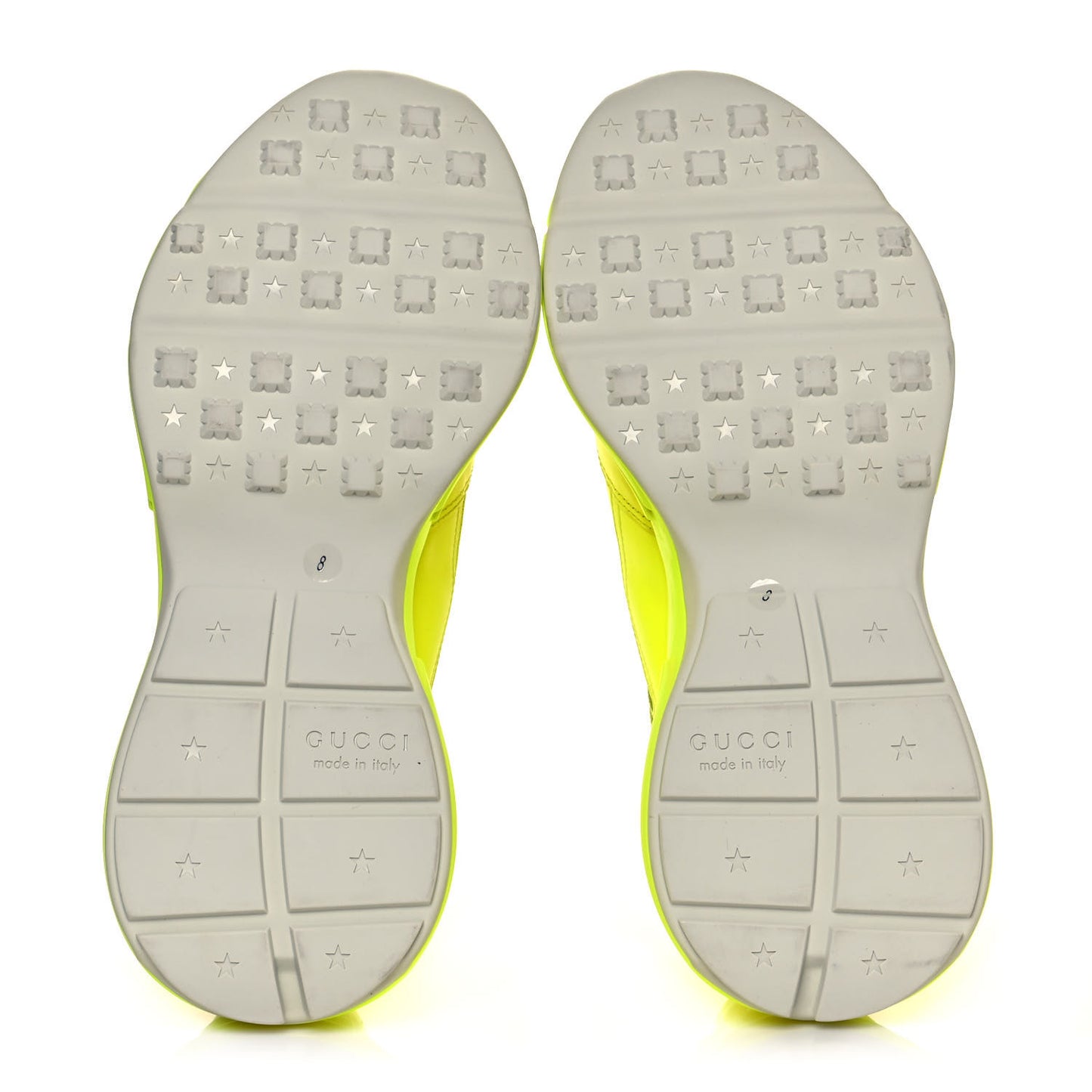Calfskin Mens Rhyton Sneakers 8 Yellow Fluo