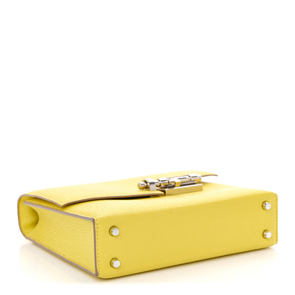 Hermes Chevre Mysore Mini Verrou Chaine Bag Lime 4 of 12