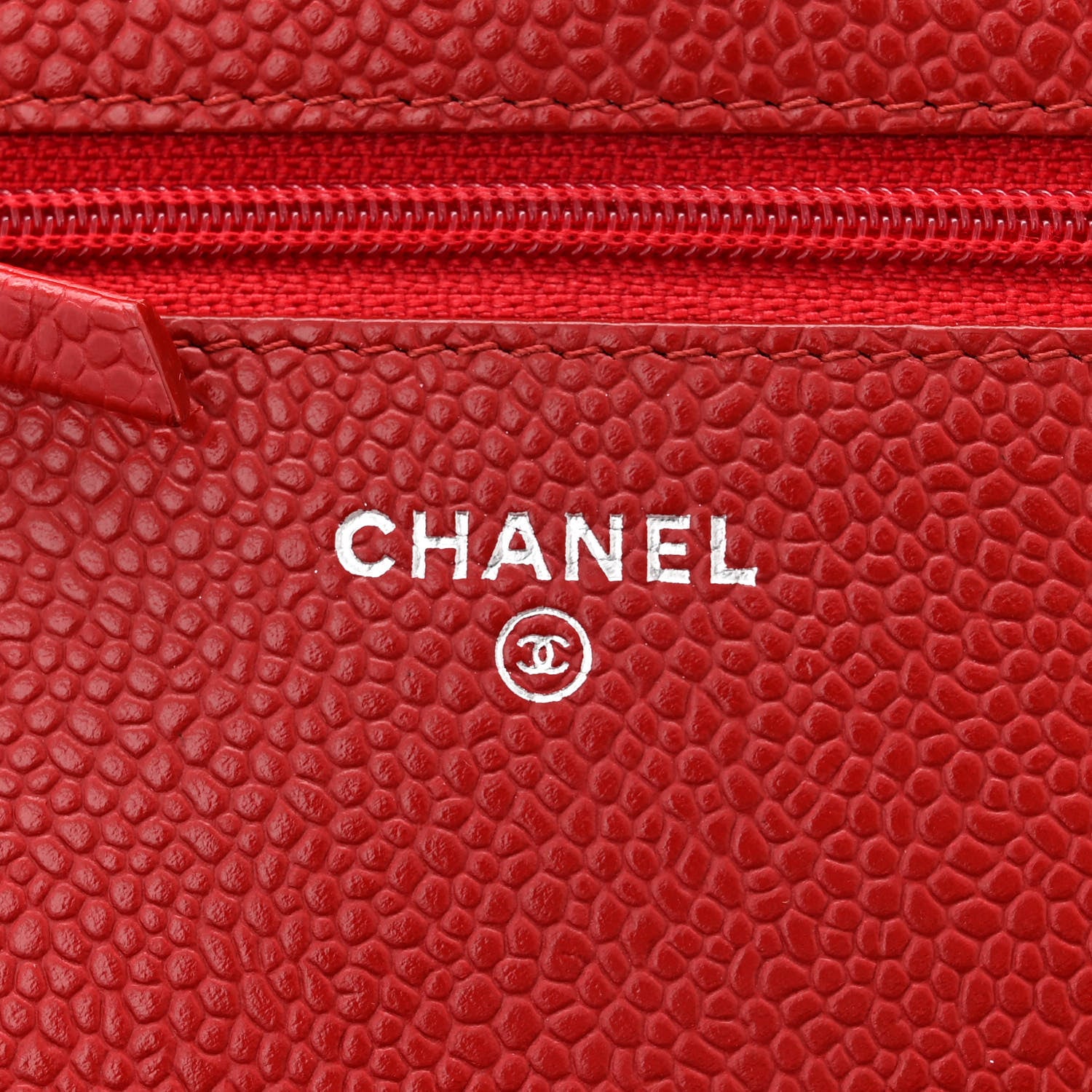 Chanel Caviar Quilted Wallet on Chain WOC Red 6 of 11