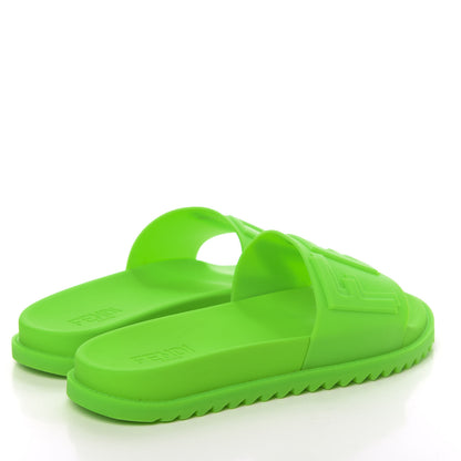 Fendi Rubber Logo Slide Sandals 9 Green 4 of 11