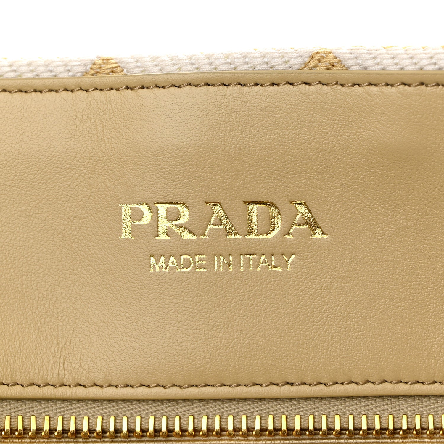 Prada Jacquard Saffiano Triangolo Symbole Embroidered Shopping Tote Corda Talco 6 of 9