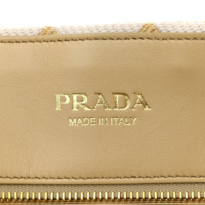 Prada Jacquard Saffiano Triangolo Symbole Embroidered Shopping Tote Corda Talco 6 of 9