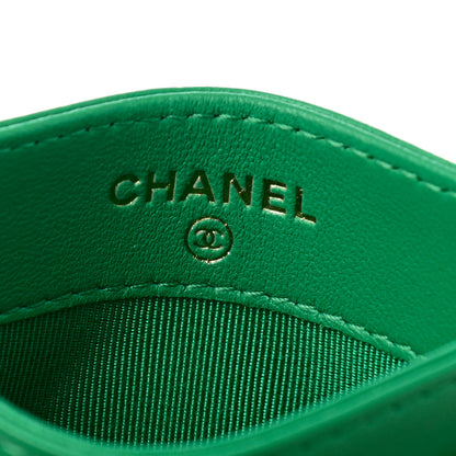 Chanel Lambskin Quilted Card Holder Green 6 of 8