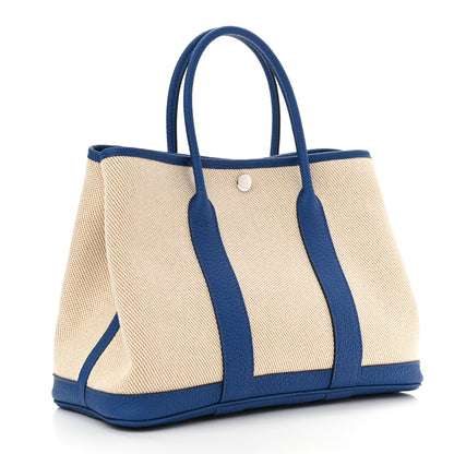Hermes Twill H Negonda Garden Party 30 TPM Tote Ecru Desert Bleu France 3 of 11
