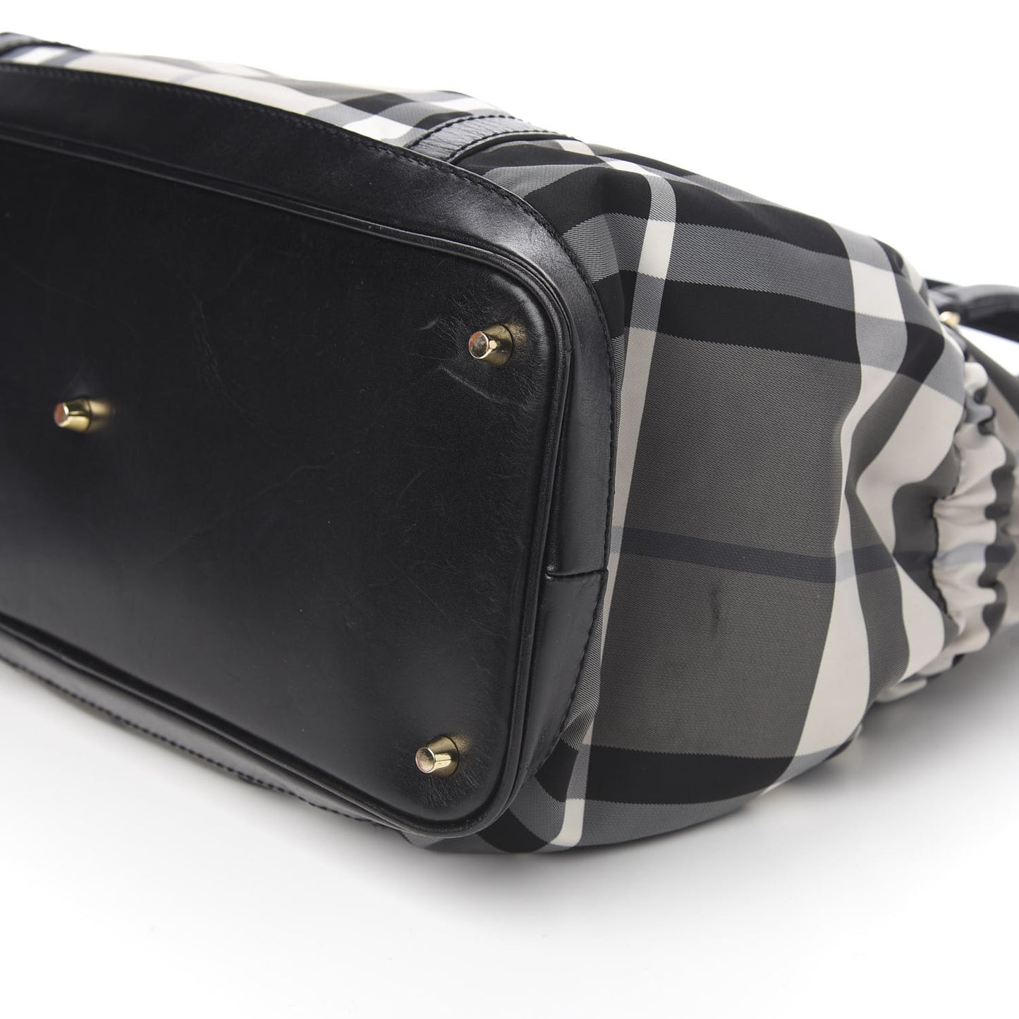 Nylon Beat Check Diaper Bag Black