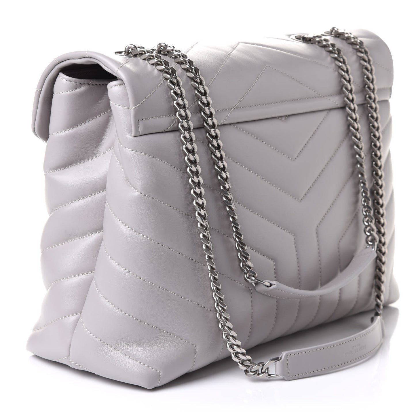 Calfskin Y Quilted Monogram Medium Loulou Chain Satchel Granite