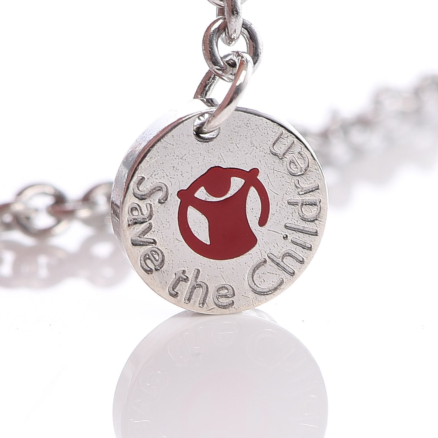 Sterling Silver Ceramic Save The Children Pendant Necklace