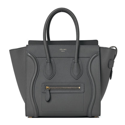 Celine Baby Drummed Calfskin Micro Luggage Kohl 1 of 9