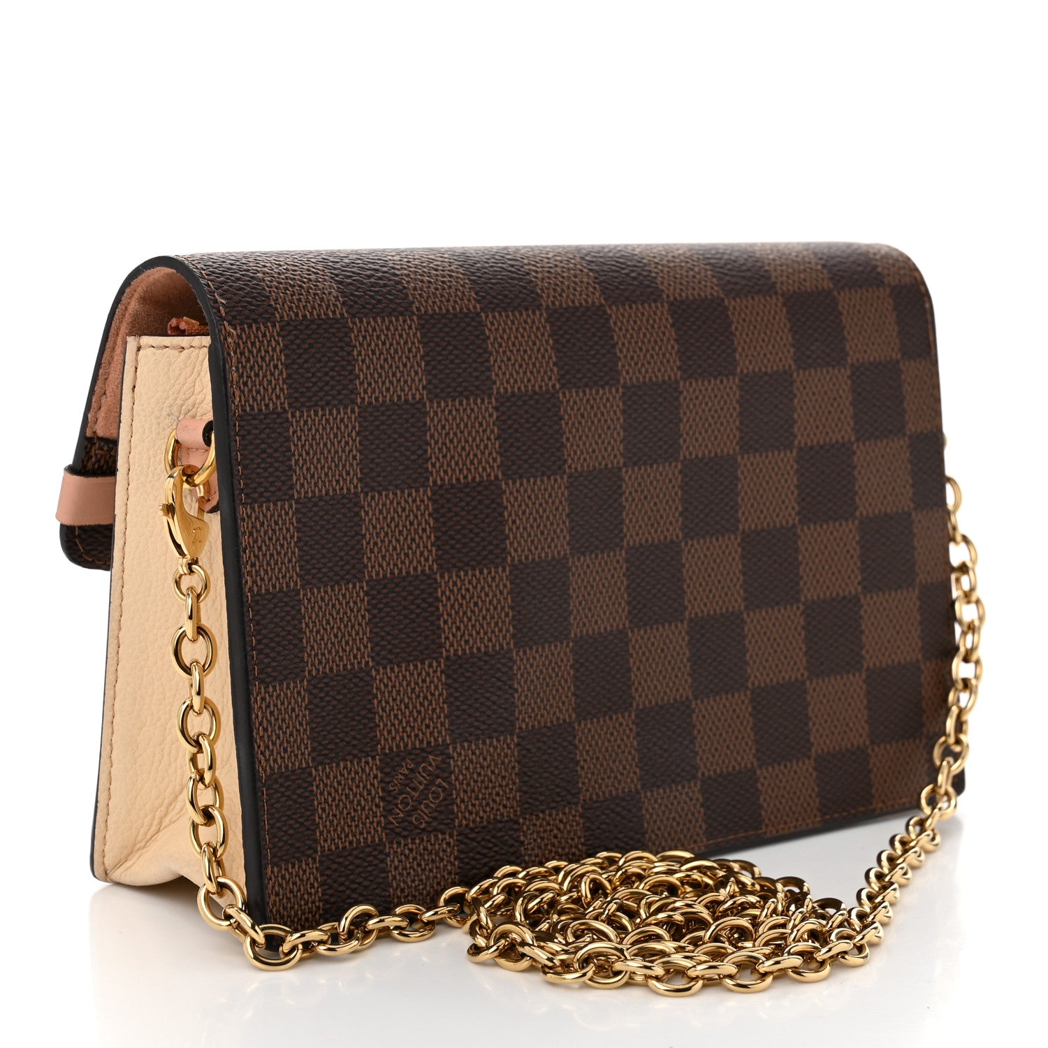 Louis Vuitton Damier Ebene Vavin Chain Wallet Creme 3 of 9