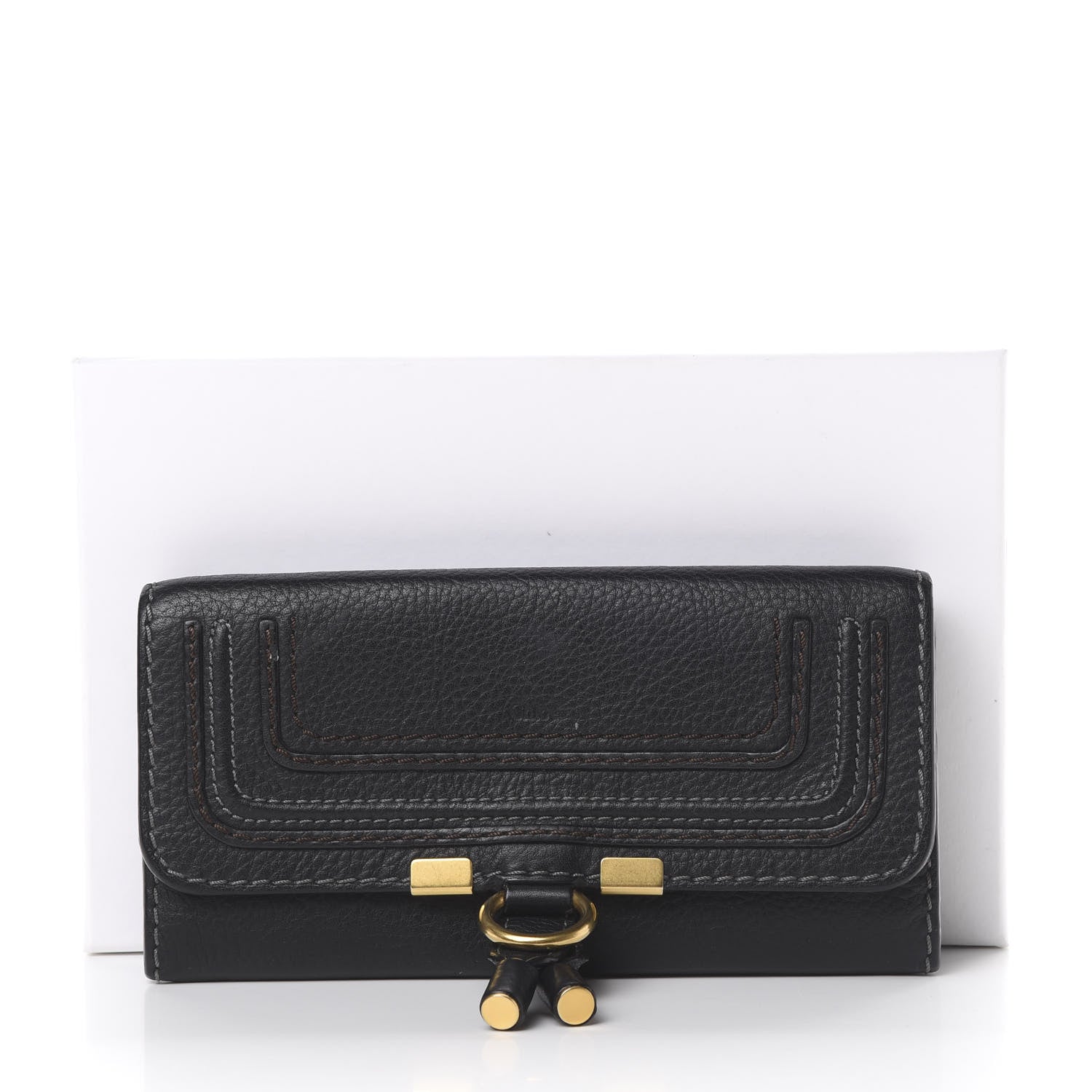 Chloe Calfskin Marcie Continental Flap Wallet Black 10 of 10