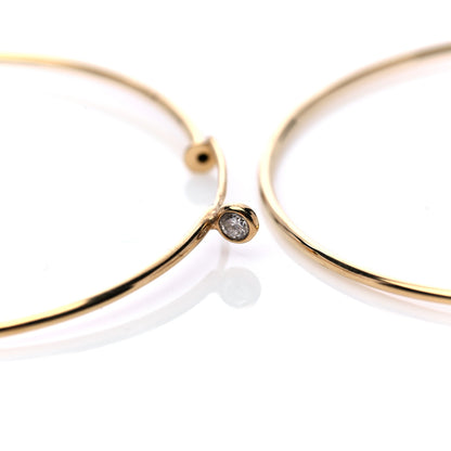 Tiffany 18K Yellow Gold Diamond Medium Elsa Peretti Hoop Earrings 4 of 5