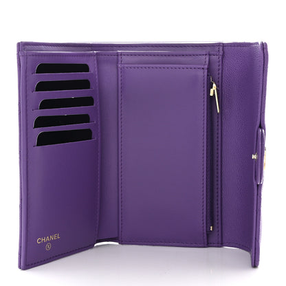 Chanel Caviar Quilted Medium Flap Wallet Purple 5 of 11