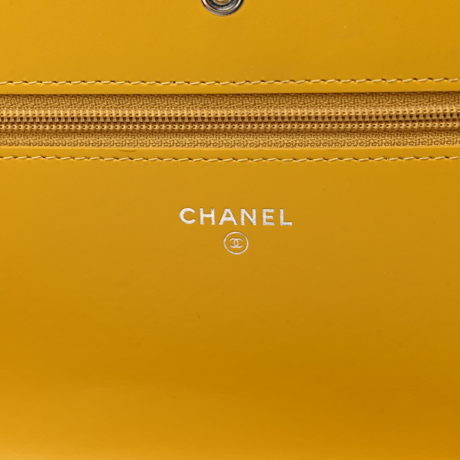 Chanel Glazed Calfskin Quilted Coco Boy Wallet On Chain WOC Dark Yellow 6 of 12