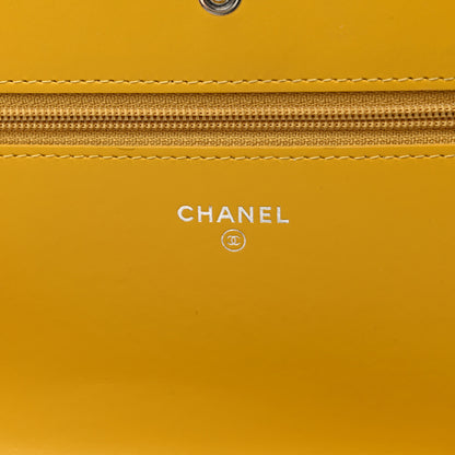 Chanel Glazed Calfskin Quilted Coco Boy Wallet On Chain WOC Dark Yellow 6 of 12
