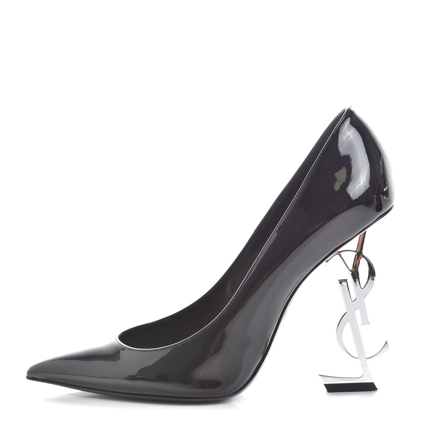 Saint Laurent Patent Opyum 100 Pumps 37 Black Silver 1 of 9