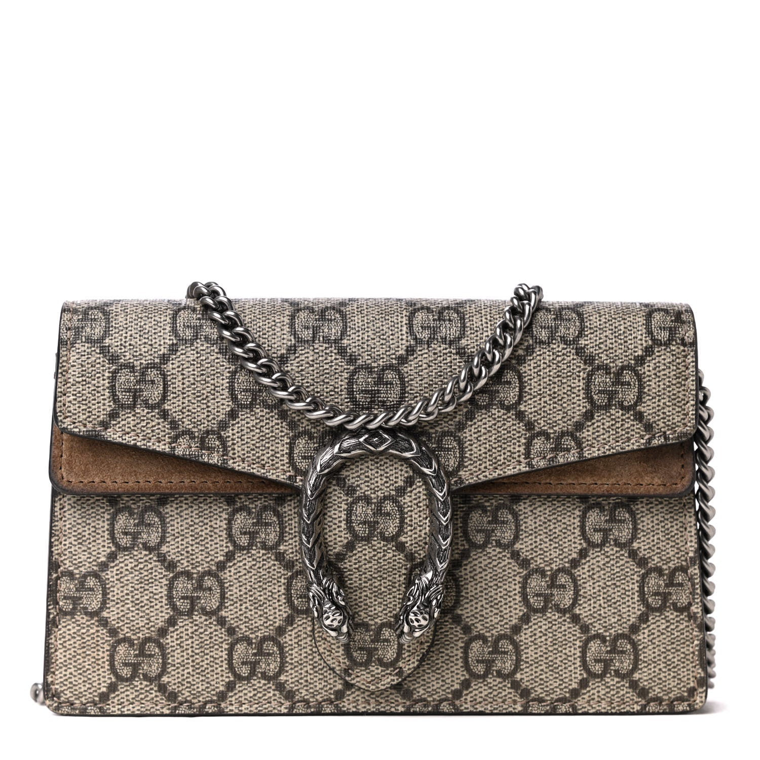 Gucci GG Supreme Monogram Super Mini Dionysus Shoulder Bag Taupe 1 of 5