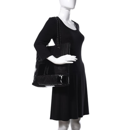 Chanel Tweed Patchwork Tote Black 2 of 9