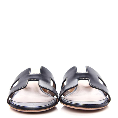 Hermes Calfskin Oasis Sandals 37 Black 2 of 11