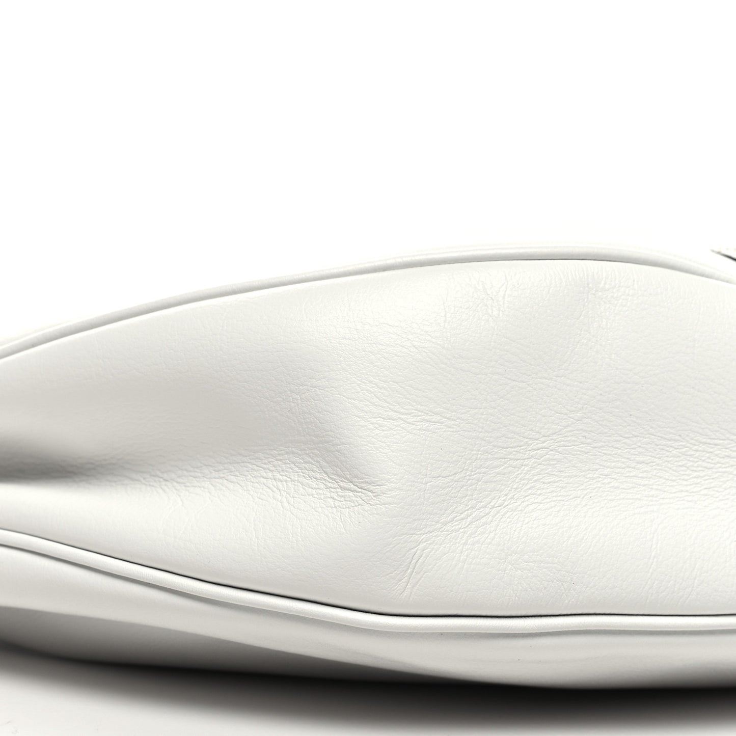 Calfskin Large Repeat Zip Hobo White