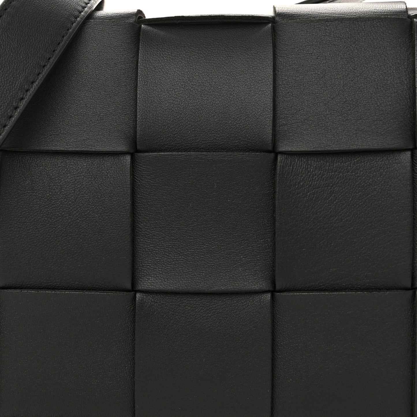 Lambskin Maxi Intrecciato Cassette Crossbody Bag Black