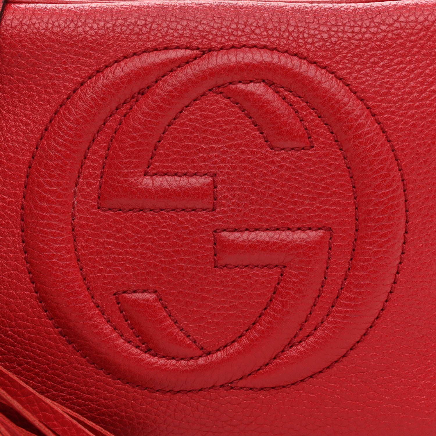 Gucci Pebbled Calfskin Small Soho Disco Bag Tabasco Red 9 of 14
