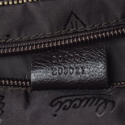 Gucci Guccissima Medium Flat Messenger Bag Dark Brown 7 of 12
