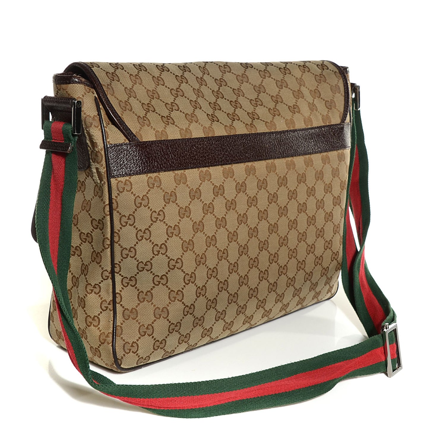 Monogram Web Medium Flap Messenger Beige Dark Brown
