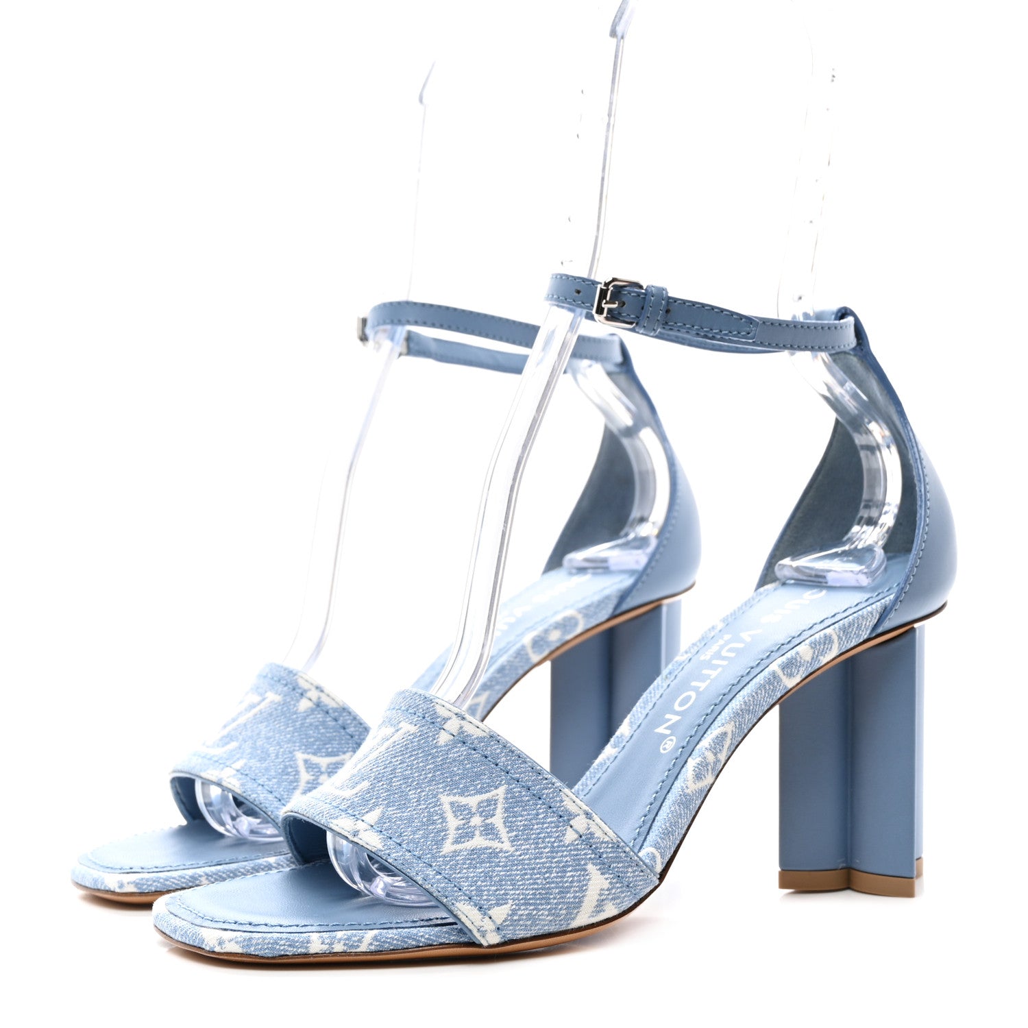 Louis Vuitton Monogram Denim Silhouette Sandals 38 Blue 3 of 8