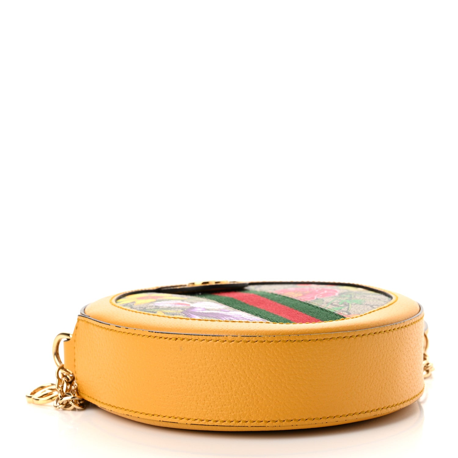 Gucci GG Supreme Monogram Flora Web Mini Ophidia Round Shoulder Bag Beige Multicolor Crop 4 of 11