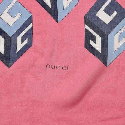 Gucci Silk GG Wallpaper Print Scarf Pink 3 of 5
