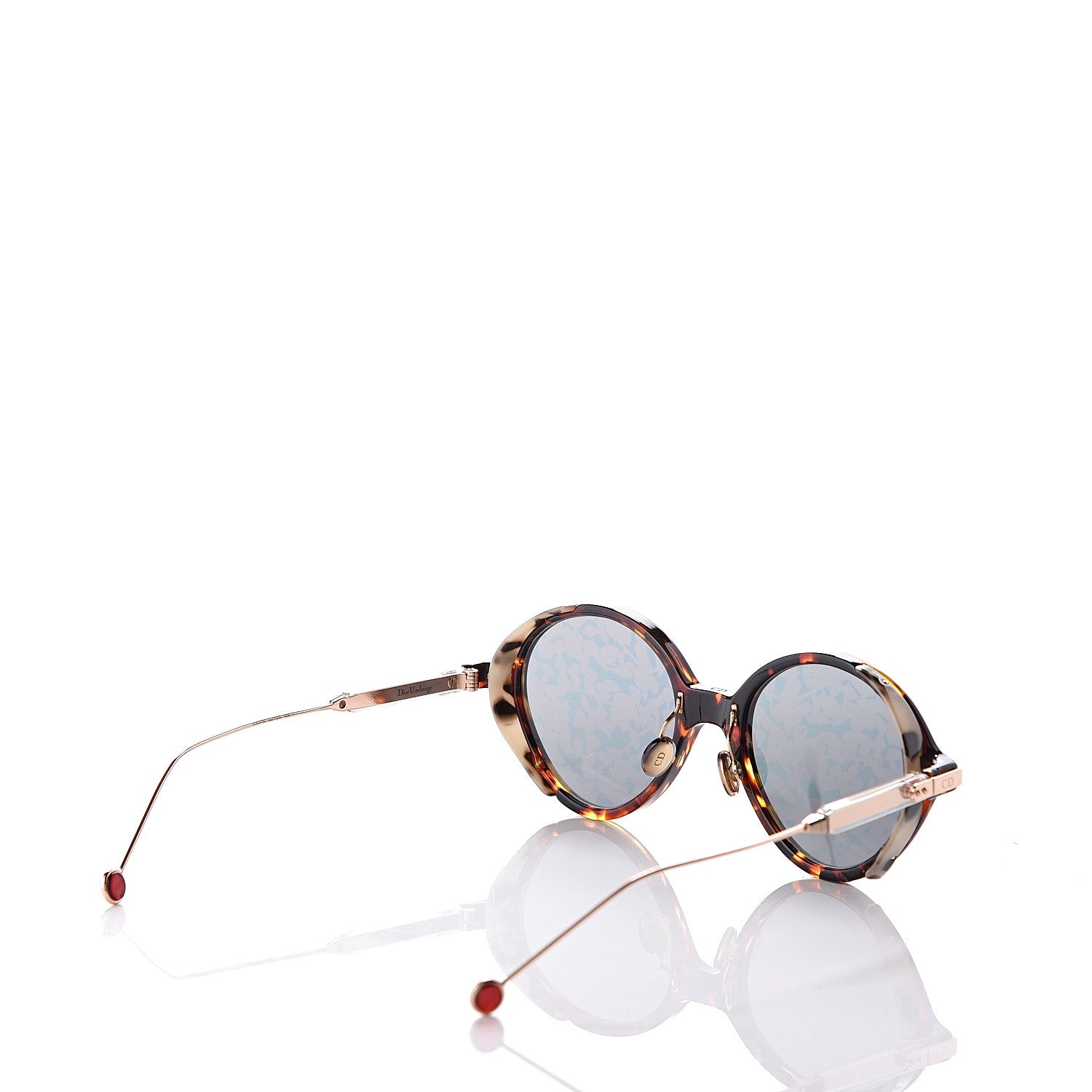 Christian Dior Acetate Leaf Print Umbrage Round Sunglasses Pink Foliage 4 of 7