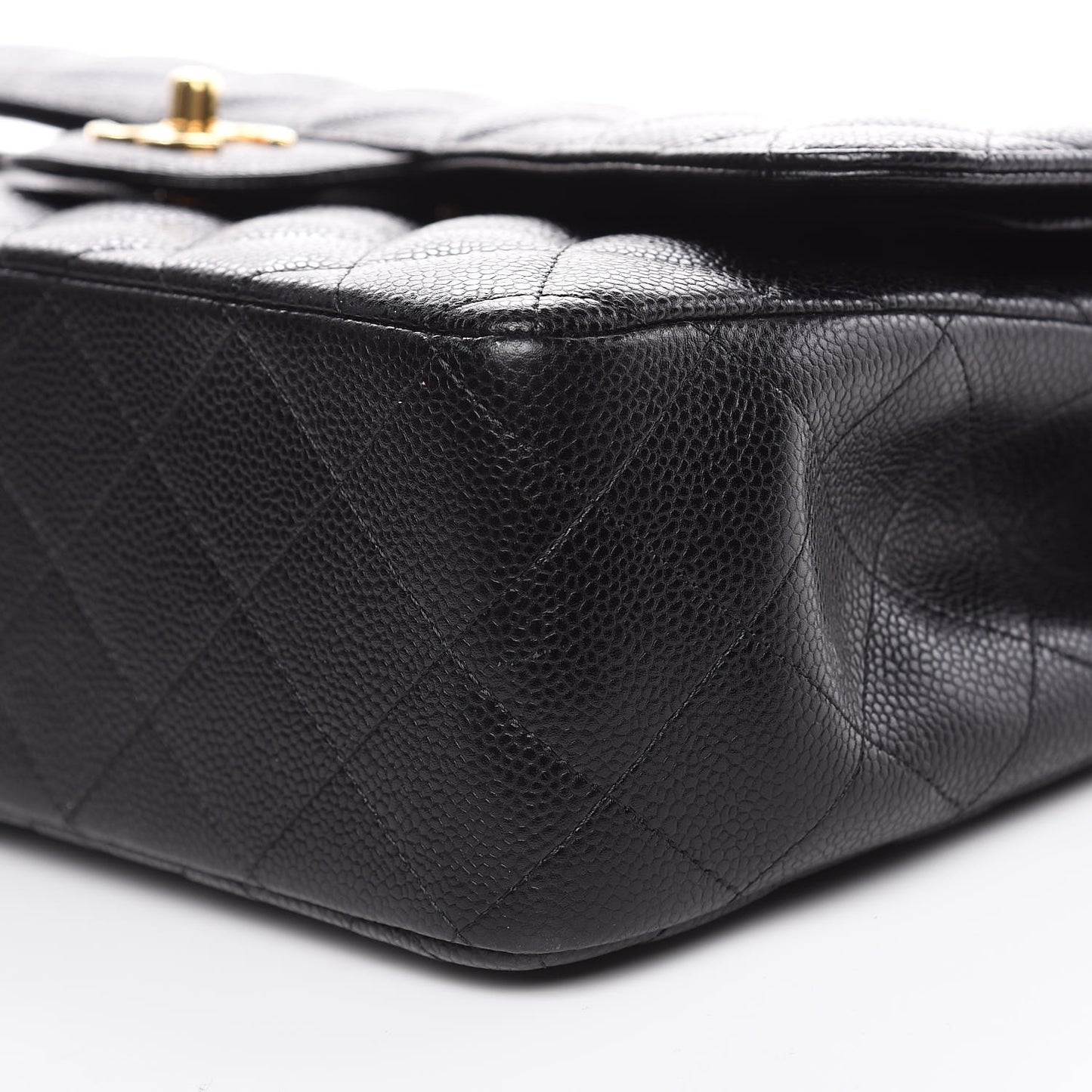 Caviar Quilted Jumbo Double Flap Black