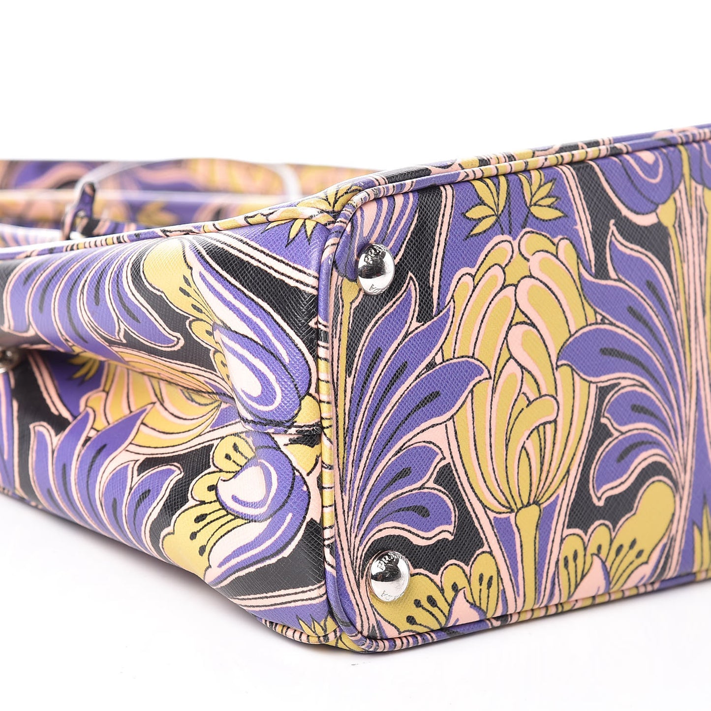 Saffiano Tulip Print Small Galleria Double Zip Tote