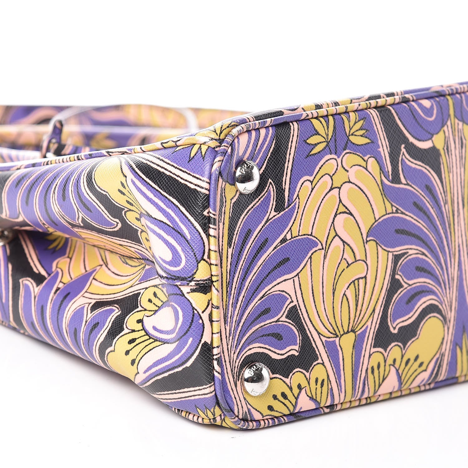 Prada Saffiano Tulip Print Small Galleria Double Zip Tote 5 of 10
