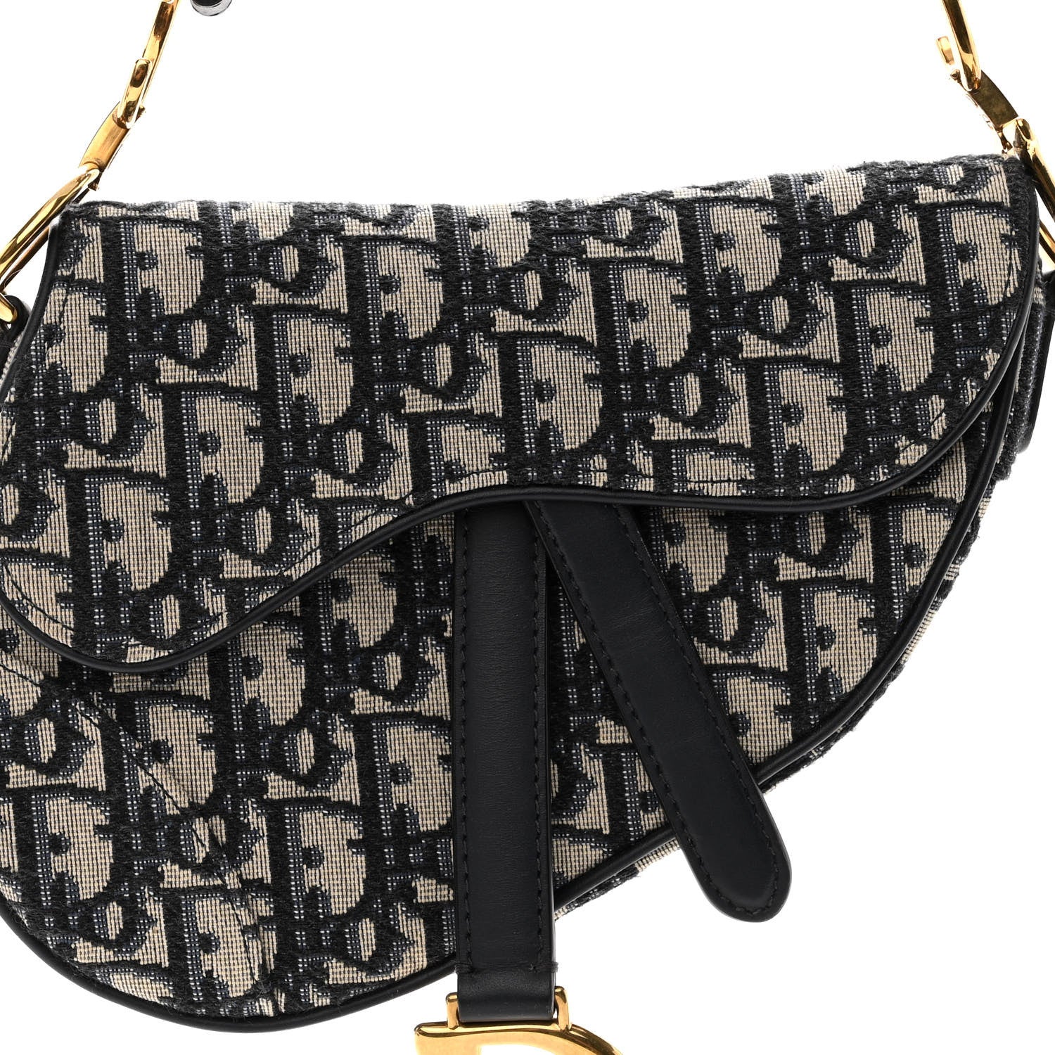 Christian Dior Oblique Mini Saddle Bag Blue 7 of 9