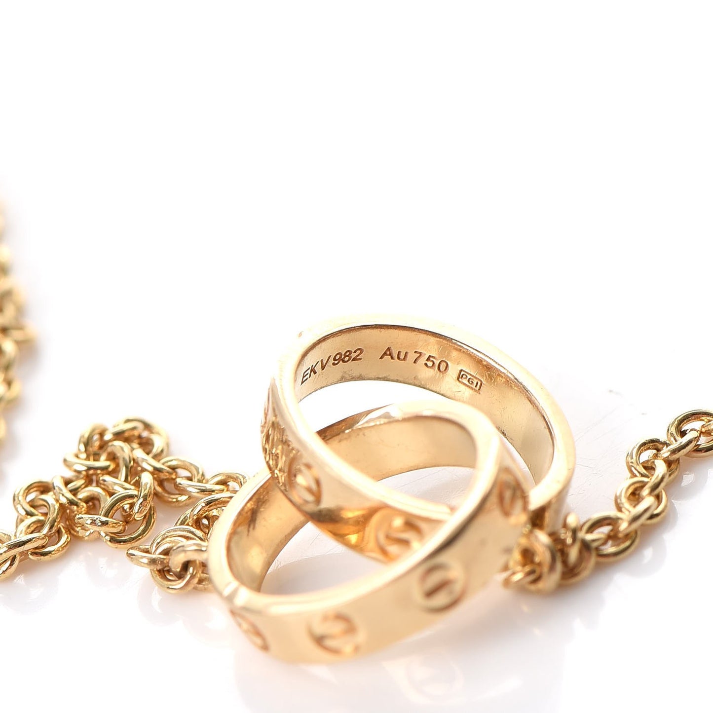 18K Yellow Gold Interlocking LOVE Necklace