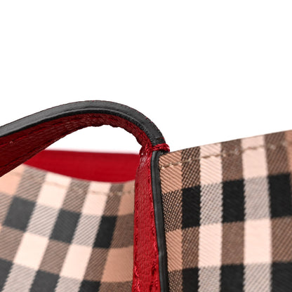 Burberry Haymarket Check Medium Reversible Tote Poppy Red 16 of 18