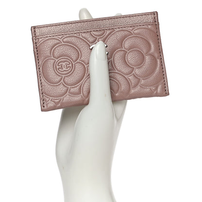 Chanel Goatskin Camellia Embossed Card Holder Light Pink 2 of 15