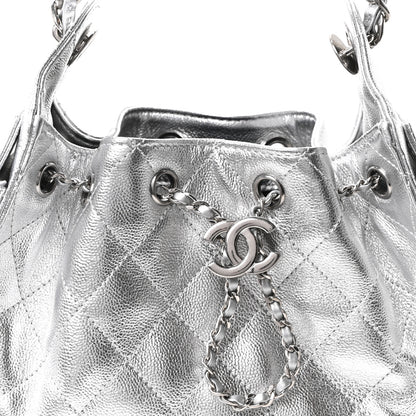 Chanel Metallic Caviar Quilted Mini Chanel 25 Handbag Silver 8 of 11