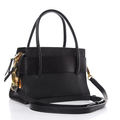 Miu Miu Goatskin Madras Fiocco Bow Top Handle Tote Black 3 of 10
