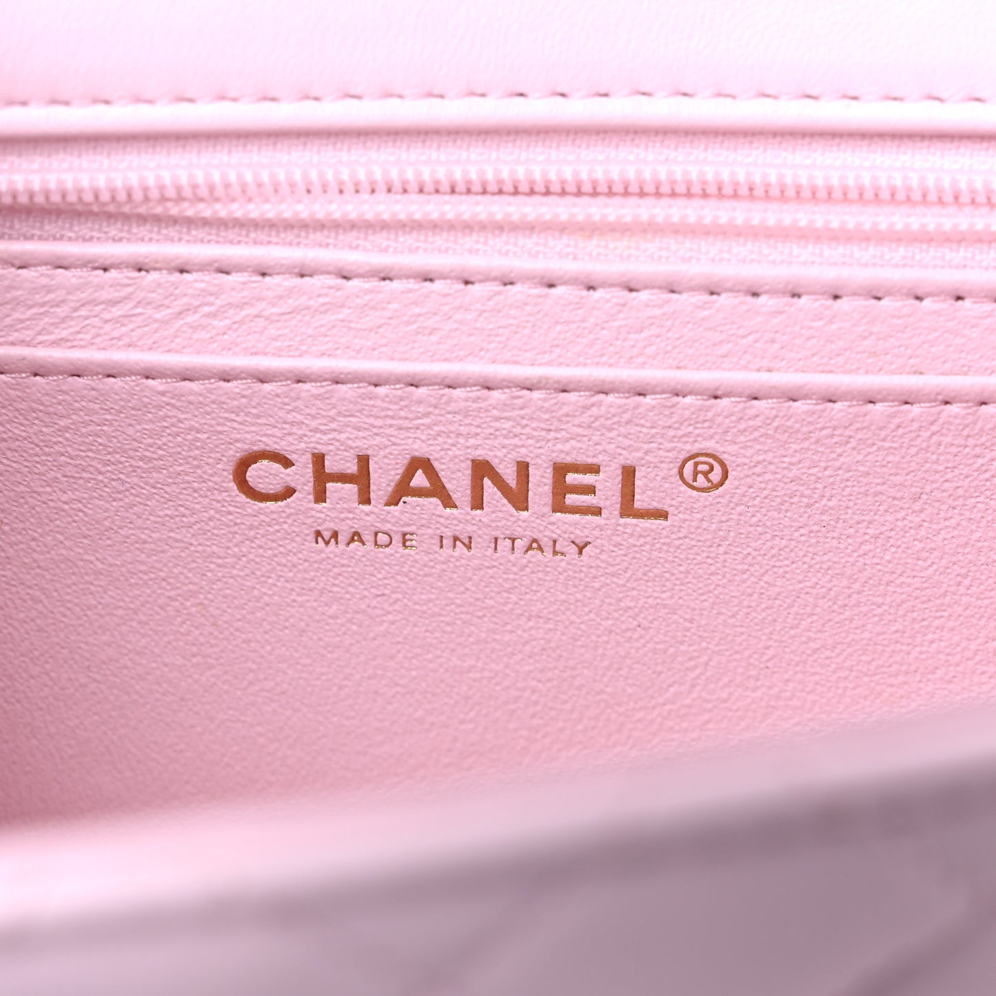 Lambskin Quilted Mini Top Handle Rectangular Flap Light Pink