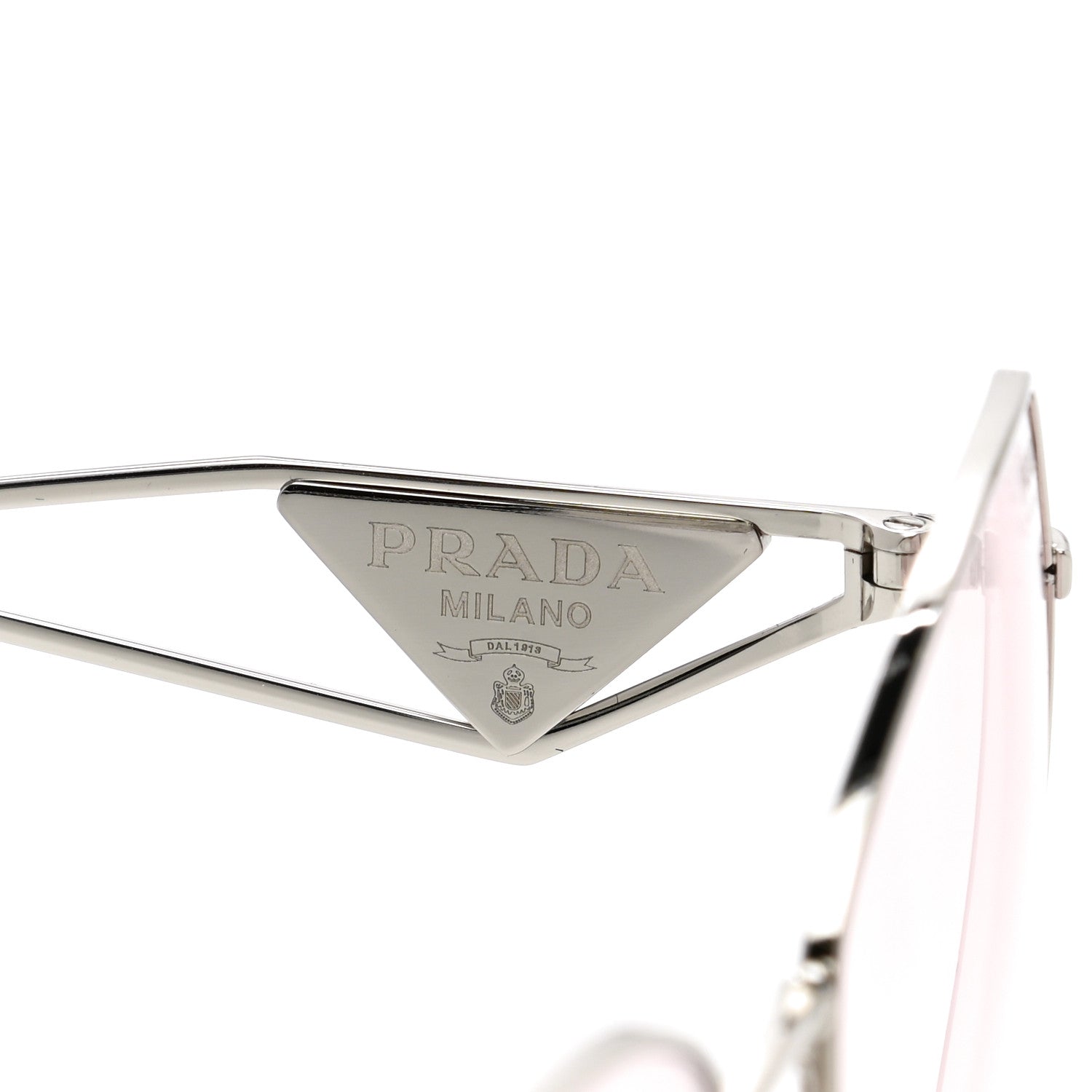 Prada Metal Symbole Triangle Logo Sunglasses SPR57Y Pink 5 of 9