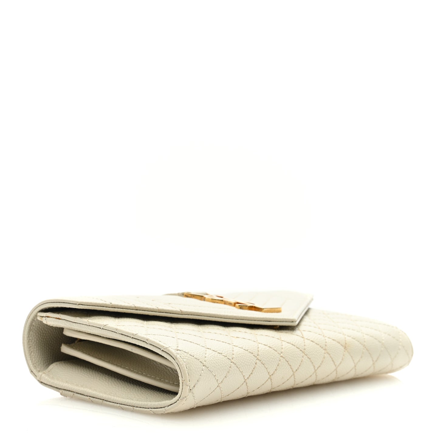 Grain De Poudre Mixed Matelasse Triquilt Large Monogram Wallet Beige